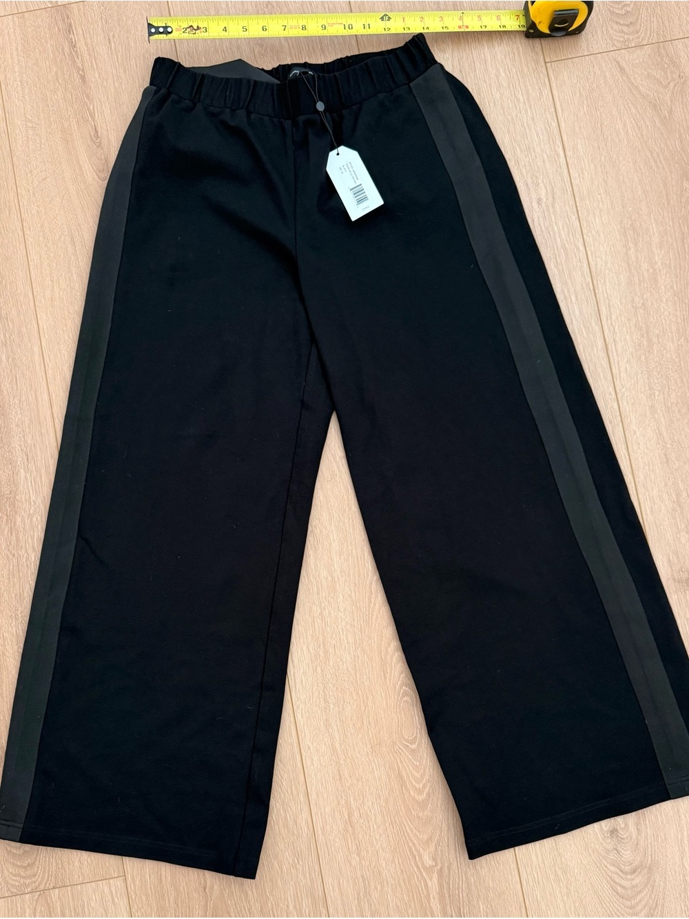 Universal Standard Stephanie Wide Leg Stripe Ponte Pants Black XS NWT